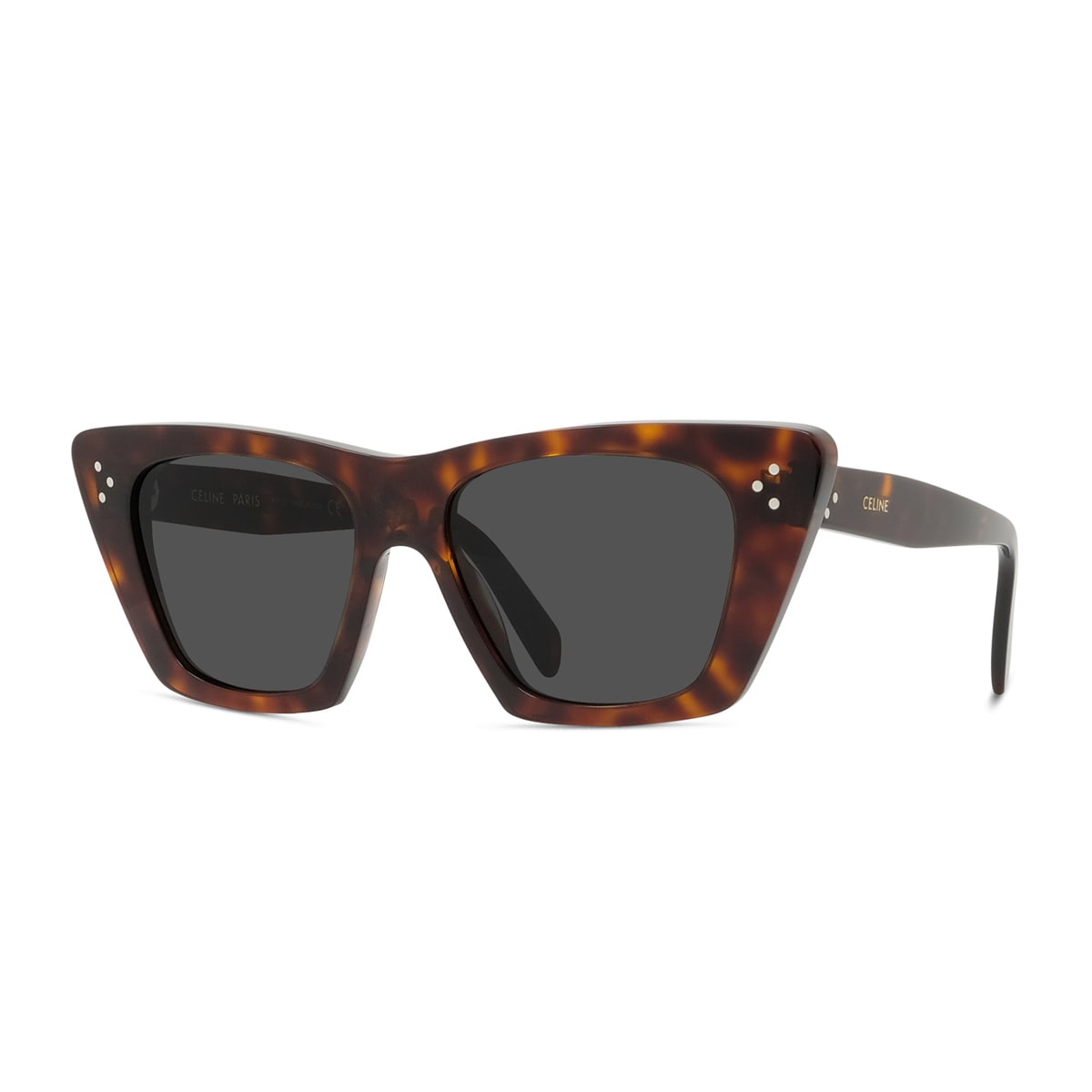 Shop Celine Cl40187i 3 Dots 52a Havana Sunglasses