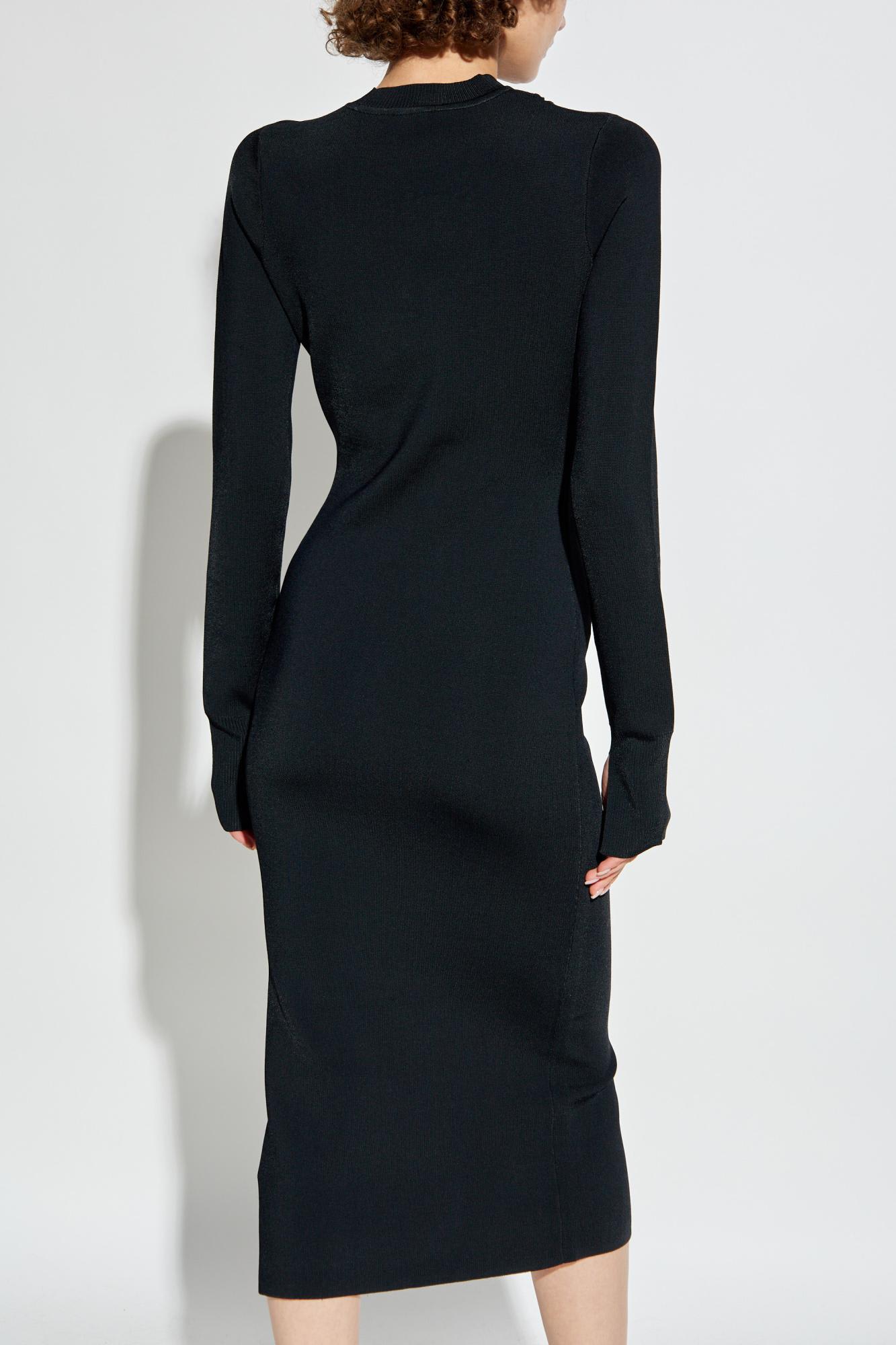 Shop Versace Jeans Couture Dress With Buttons In Black