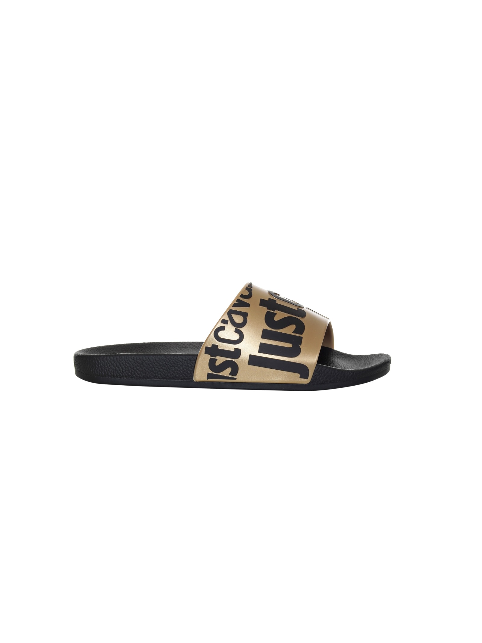 Just Cavalli Logo-print Slides In Black