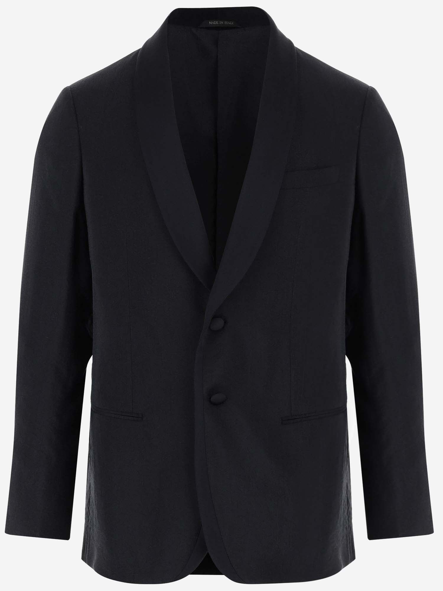 giorgio armani silk blend single-breasted jacket