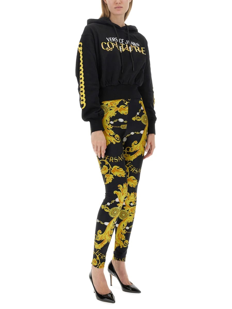 Shop Versace Jeans Couture Sweatshirt With Logo In Black