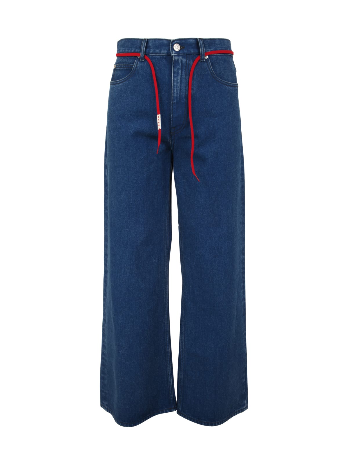 Marni Flared Trousers In Ocean