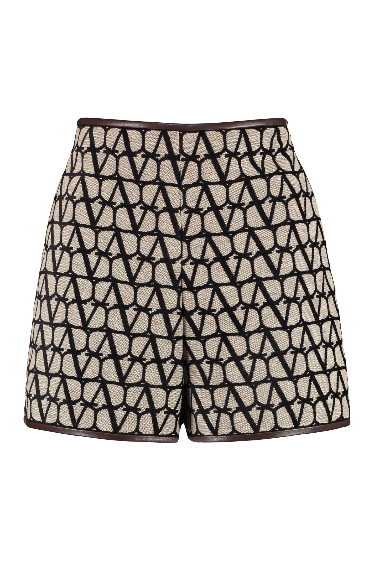 VALENTINO LOGO COTTON SHORTS