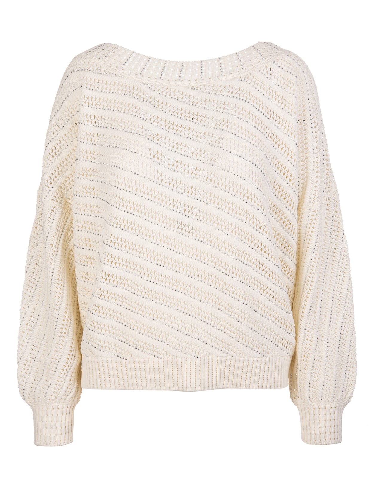 Ermanno Scervino Nude Over Sweater With Crystals