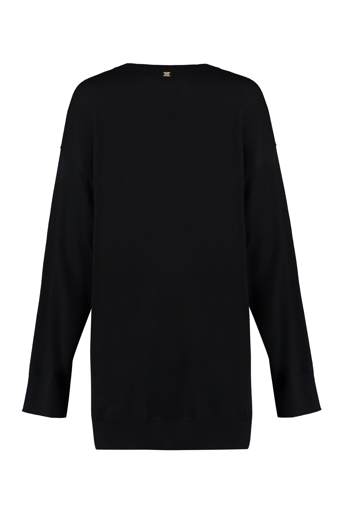 Shop Pinko Wool V-neck Sweater In Black