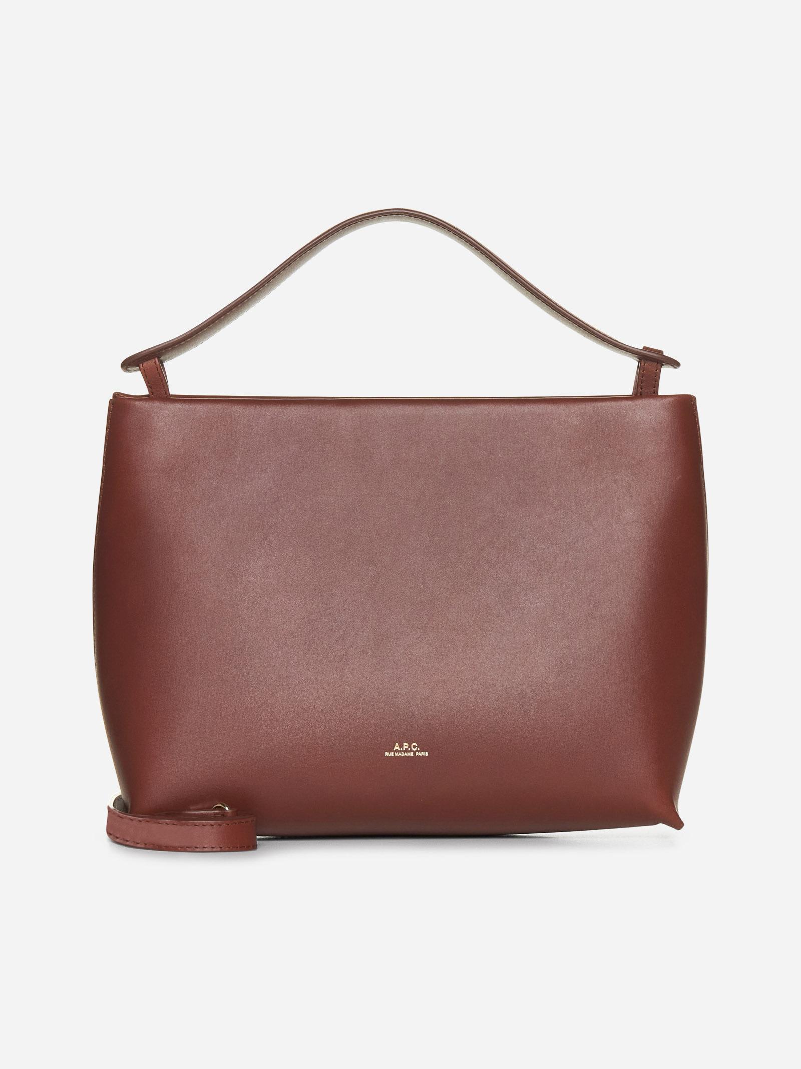 Apc Ashley Leather Bag In Brown