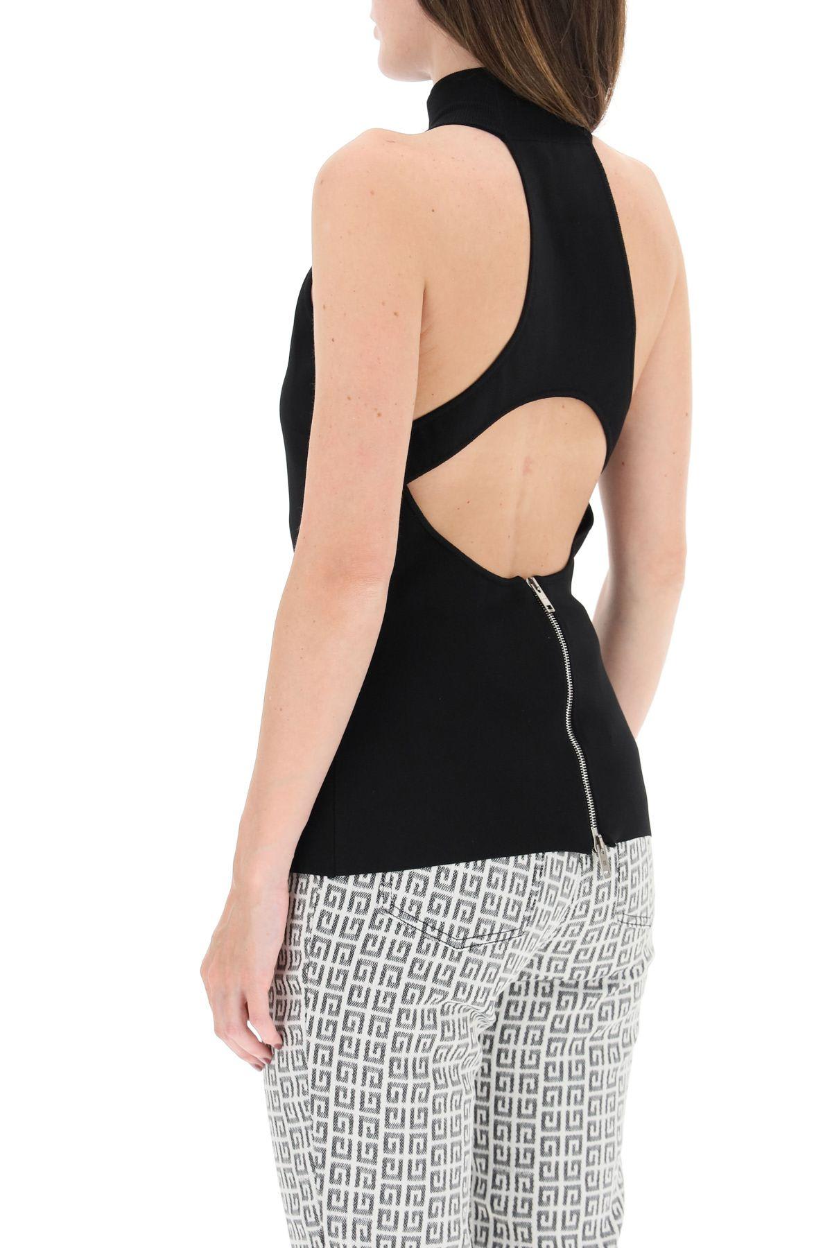 Shop Givenchy Open Back Knit Top In Black