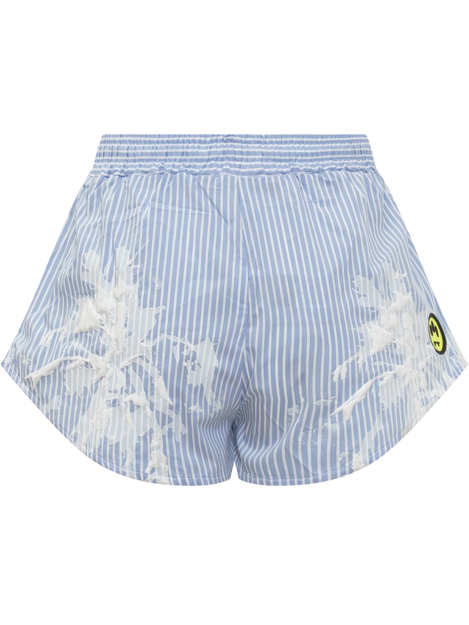 Shop Barrow 3d Palm Shorts In Celeste/light Blue