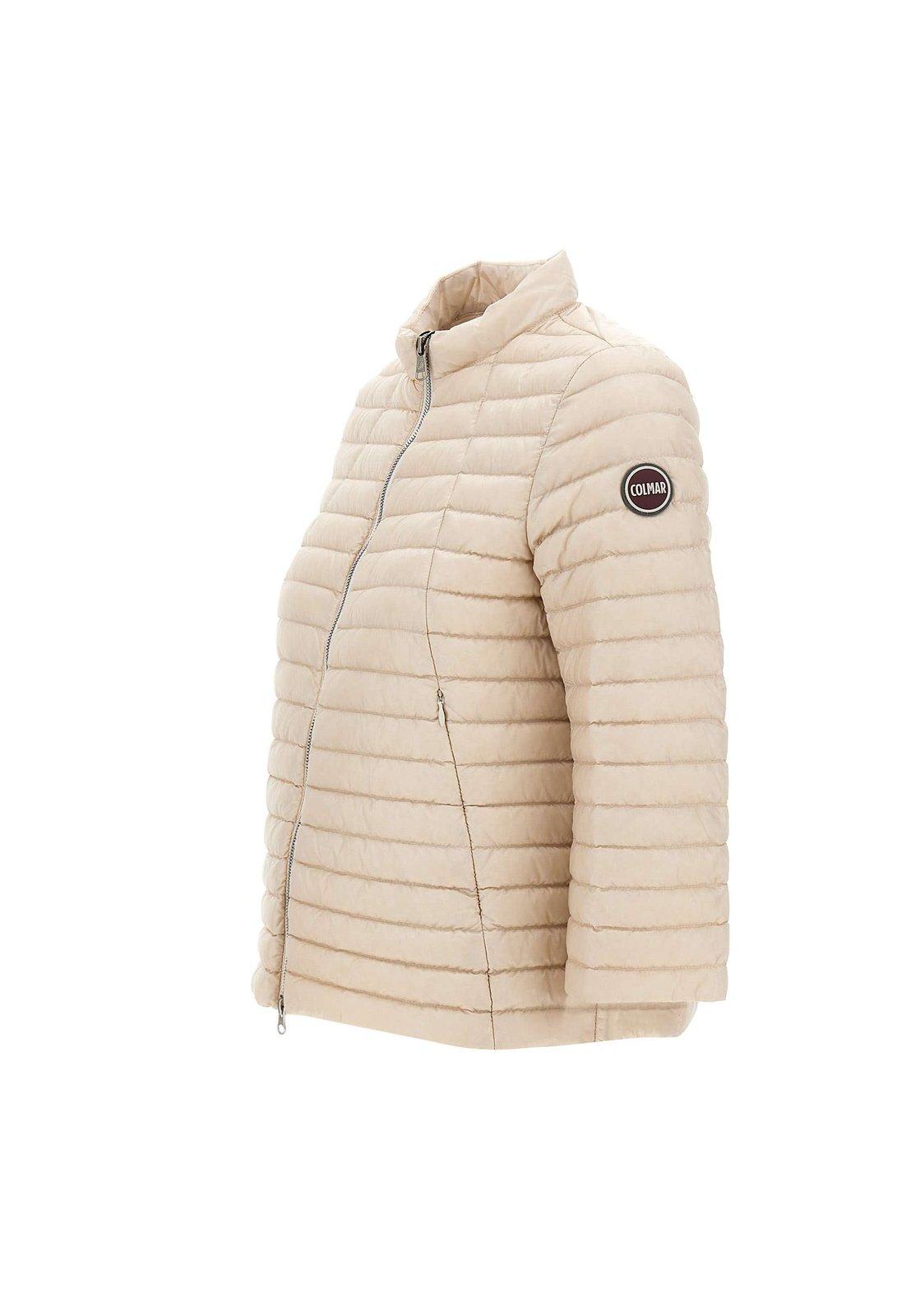 Shop Colmar Stand-up Collar Quilted Padded Jacket In Pink