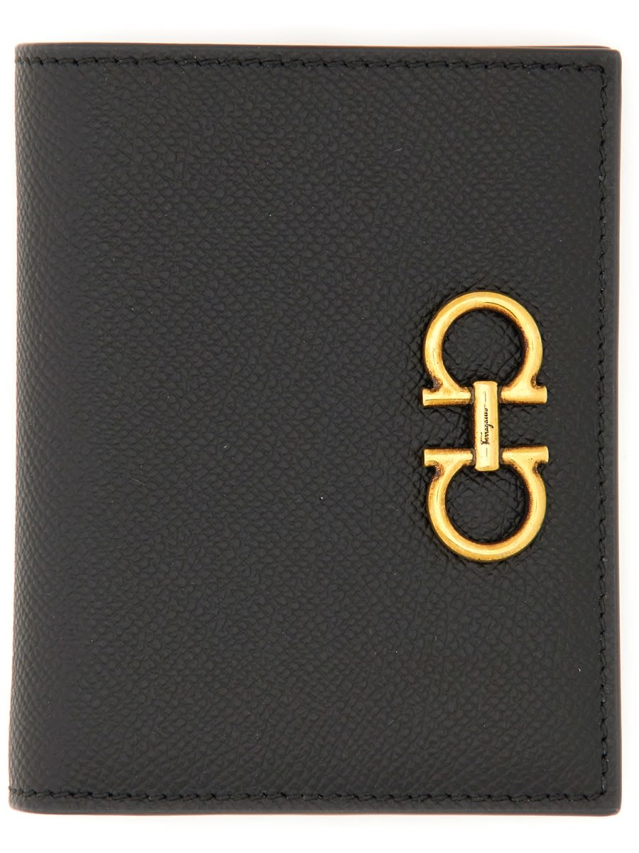 Shop Ferragamo Gancini Wallet In Black