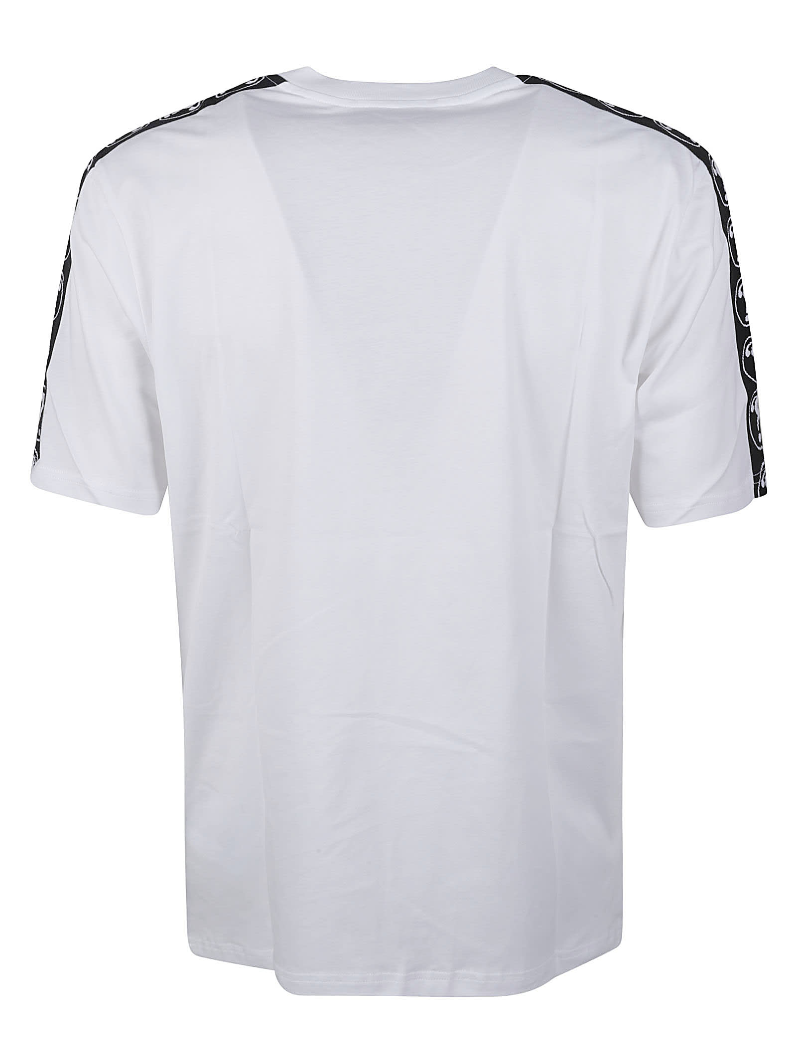 Shop Moschino Logo Sleeve Milano T-shirt In White