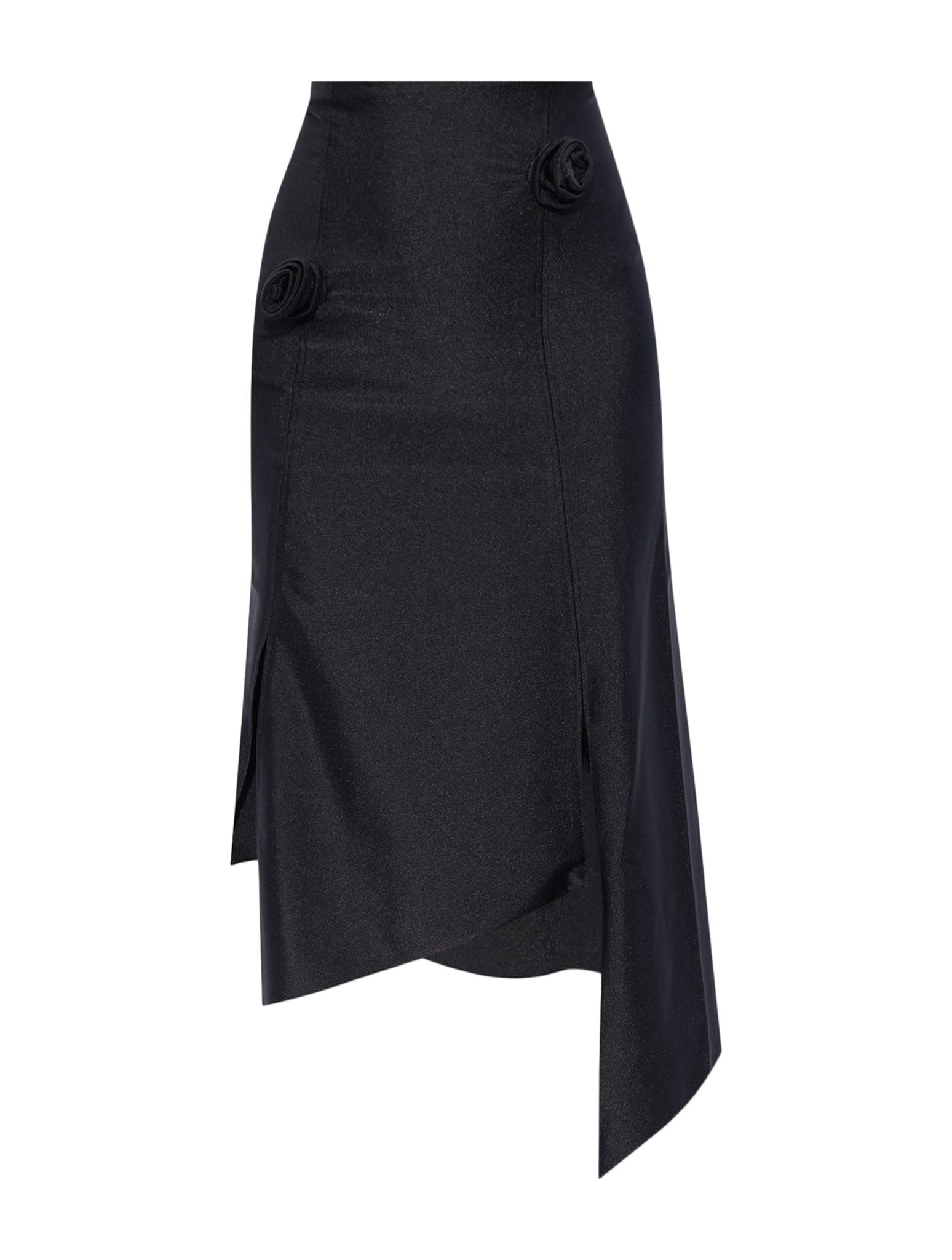 Shop Coperni Flower Skirt In Blkklb Black