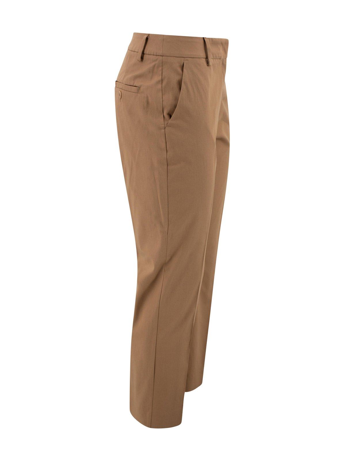 Weekend Max Mara Straight Leg Cropped Pants In Brown