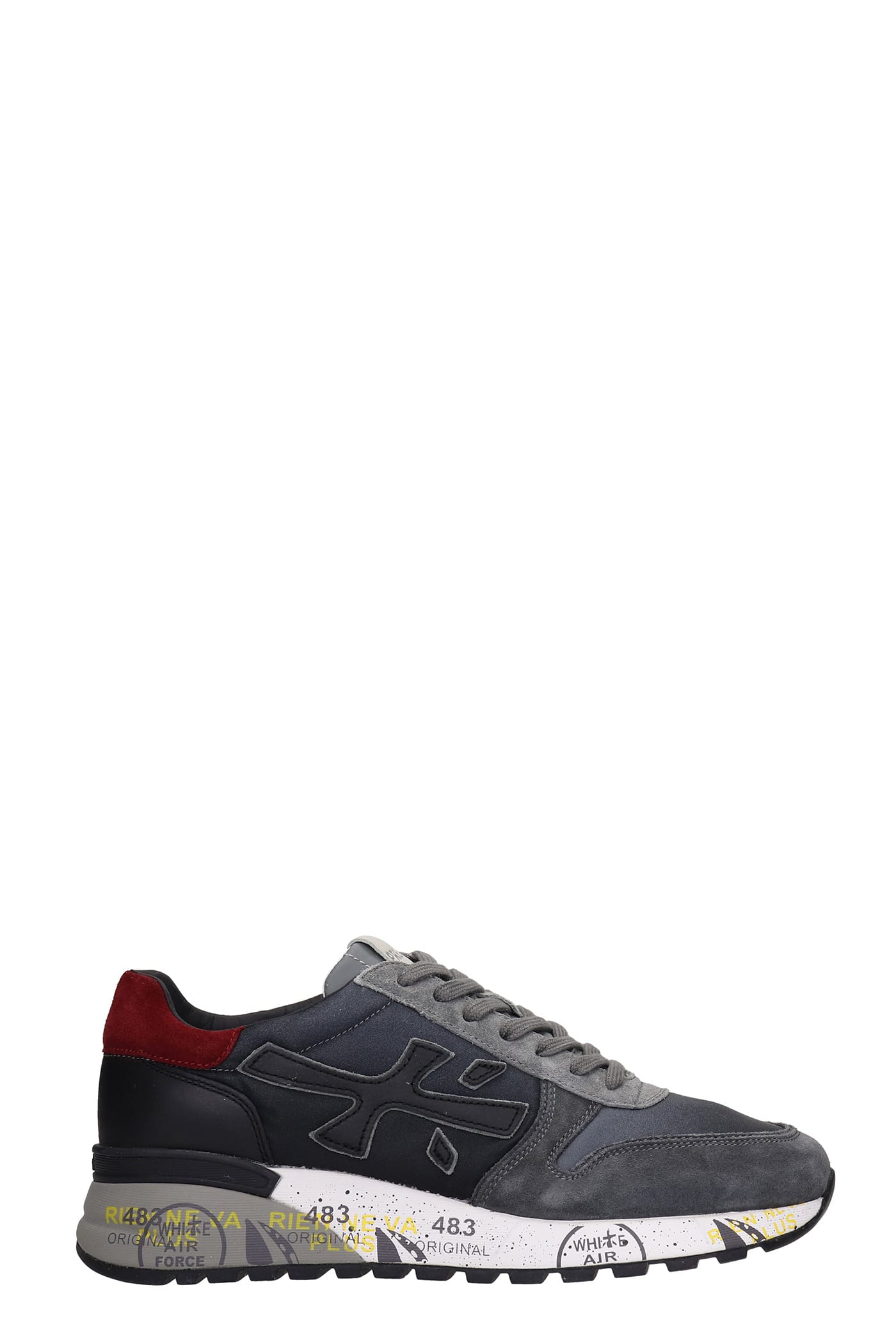 Premiata Mick Sneakers In Grey Suede And Fabric
