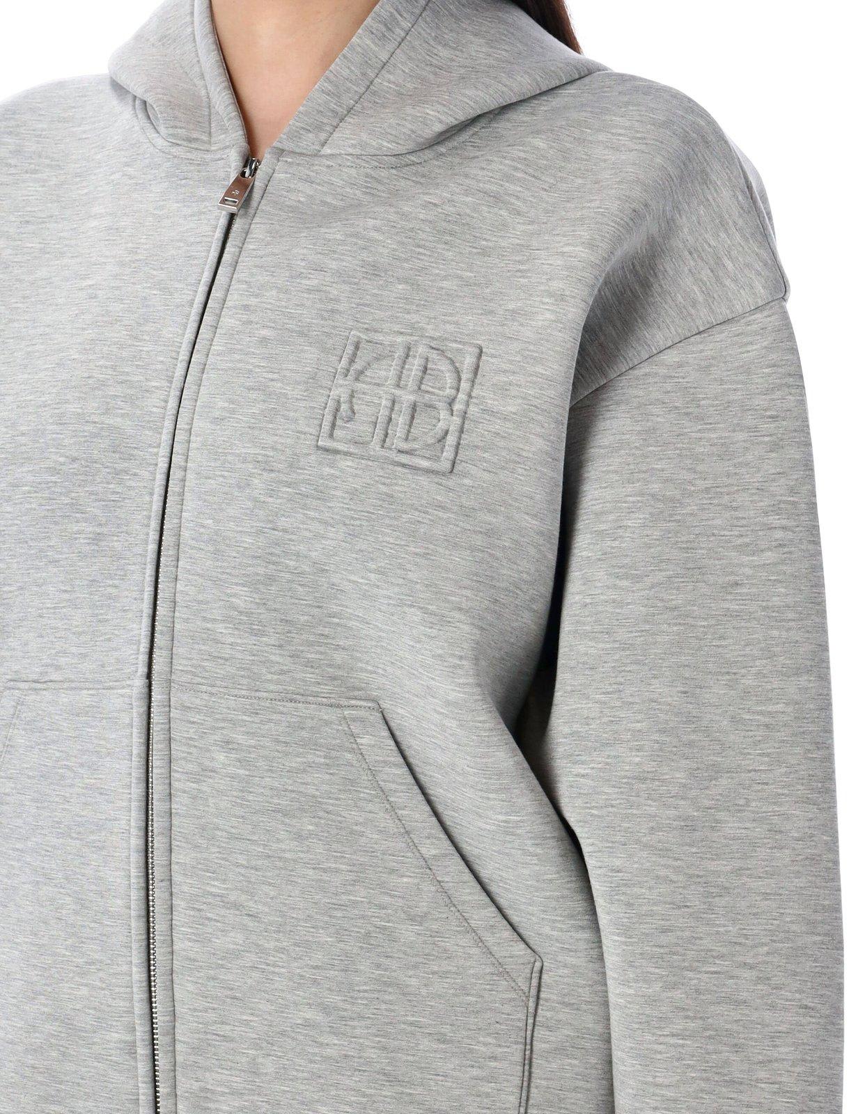 Shop Anine Bing Monogram Embossed Zipped Performance Jacket