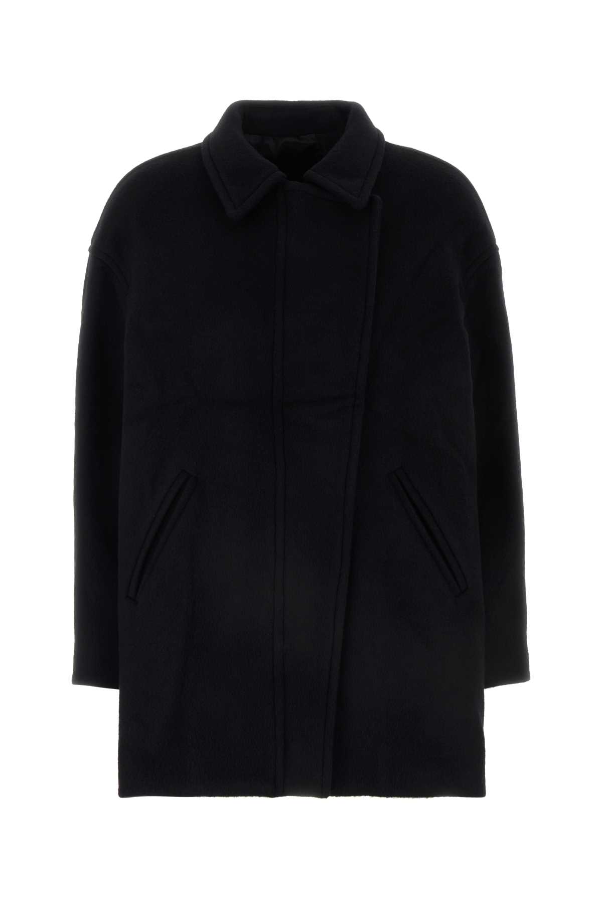 Shop Isabel Marant Black Wool Blend Eveline Coat