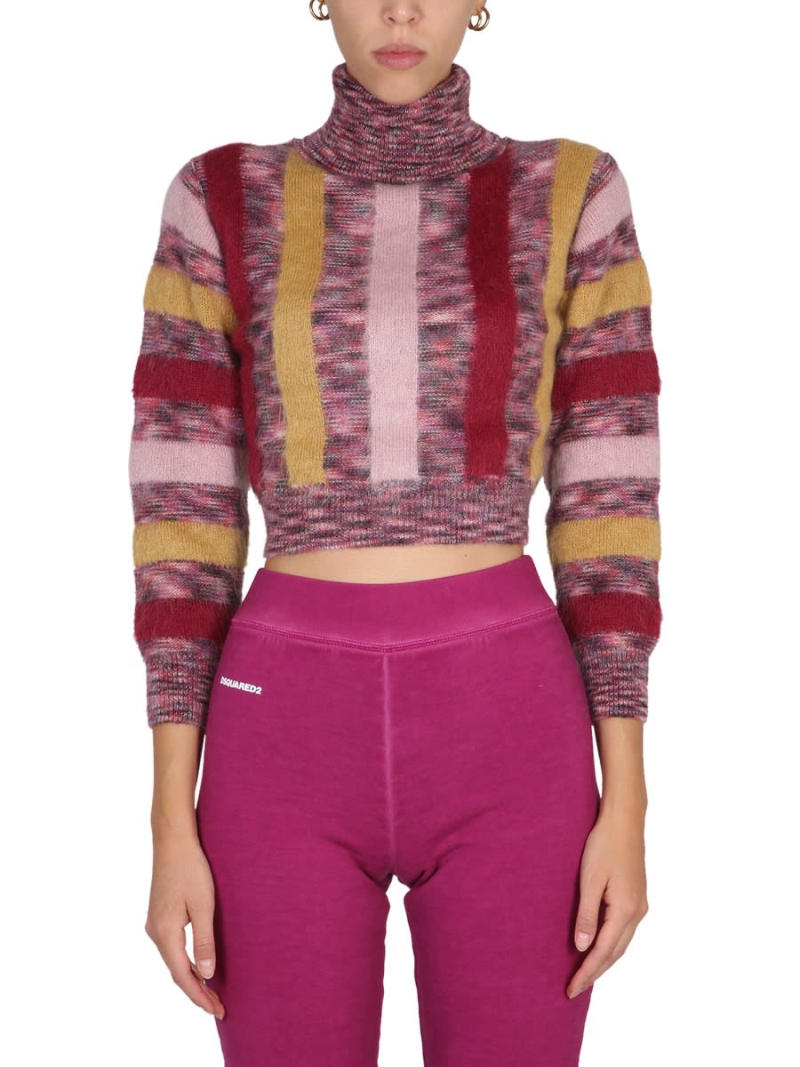 Shop Dsquared2 Cropped Shirt In Multicolour