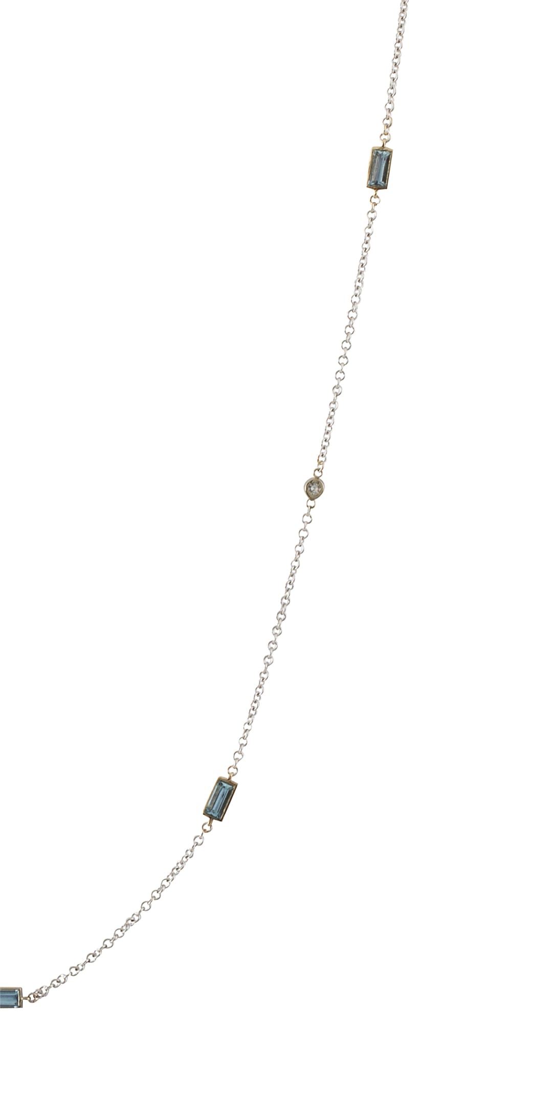 Shop Lo Spazio Jewelry Lo Spazio Aquamarine And Diamond Necklace In Sky_blue