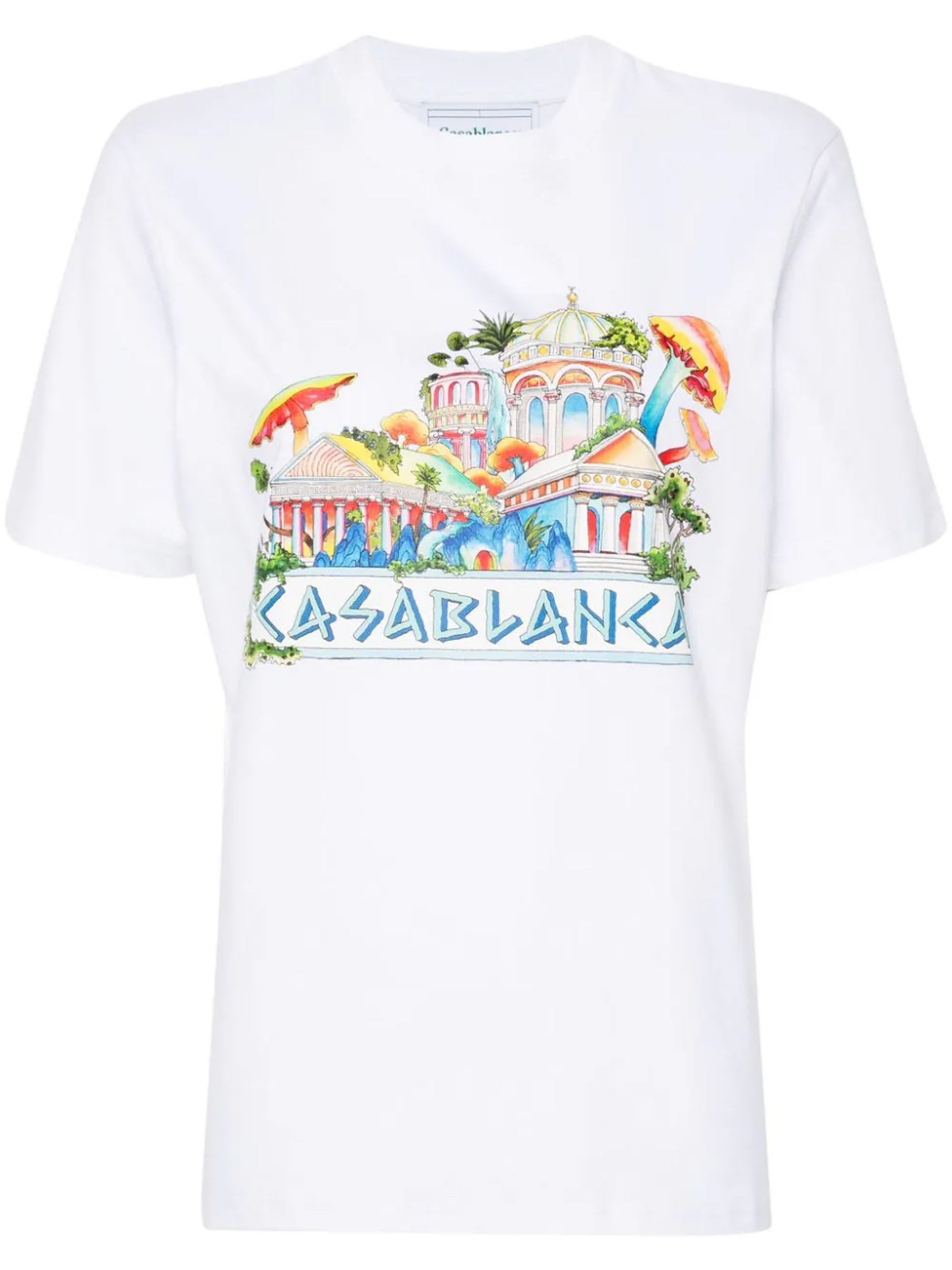 Shop Casablanca The Road To Knowledge T-shirt In White