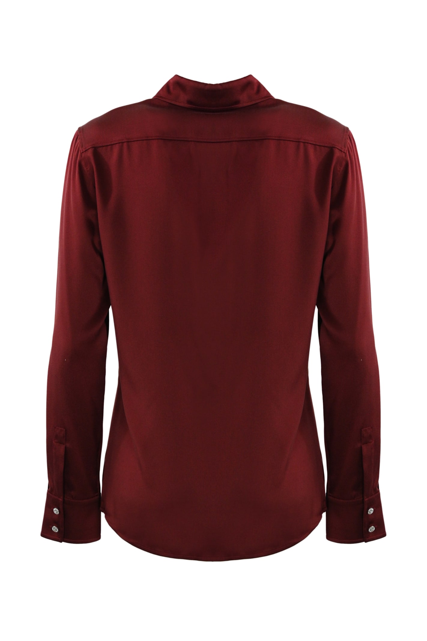 Shop Max Mara Baden Shirt In Silk Satin In Merlot