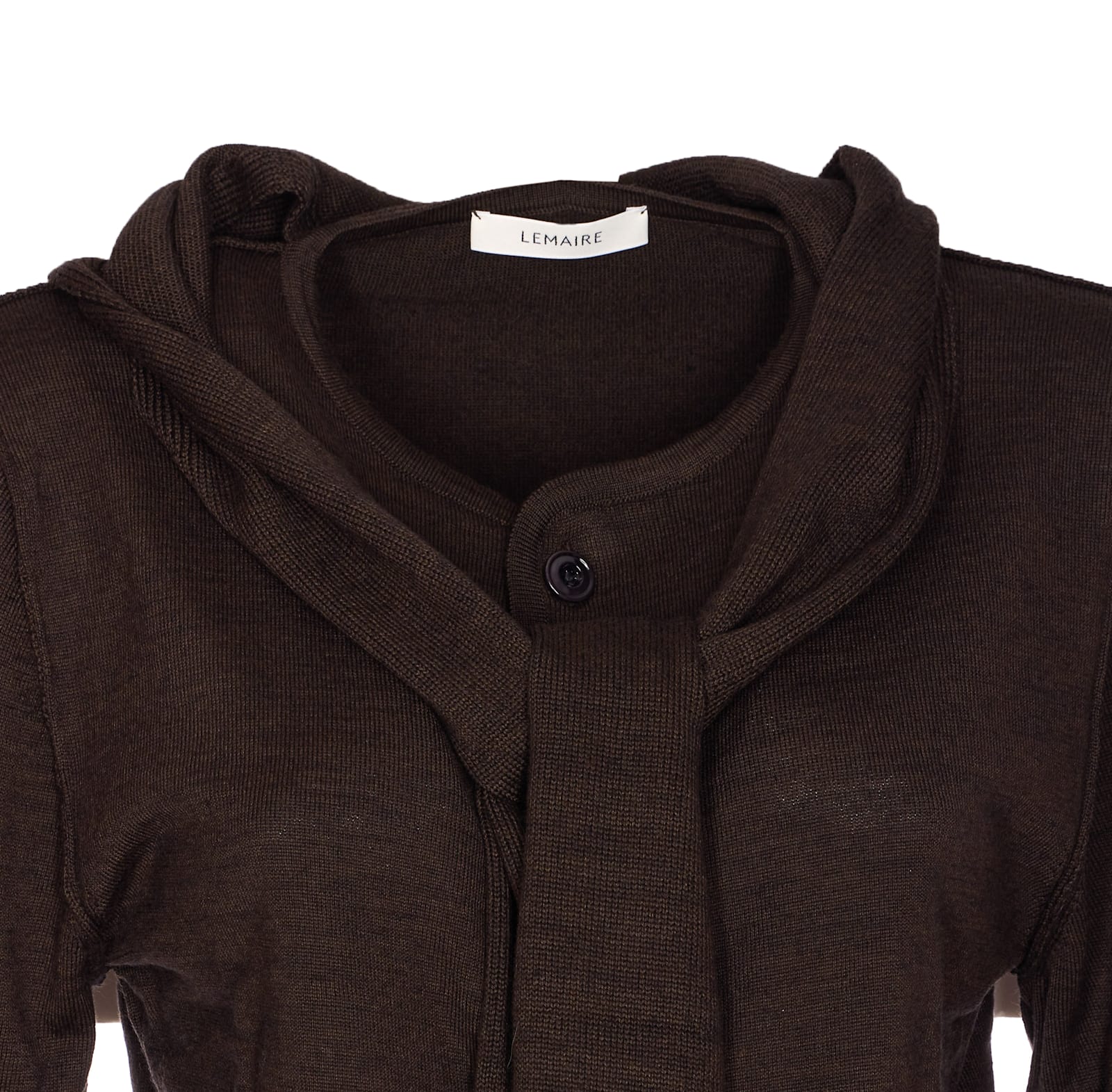 Lemaire Twisted Cardigan With Scarf In Black