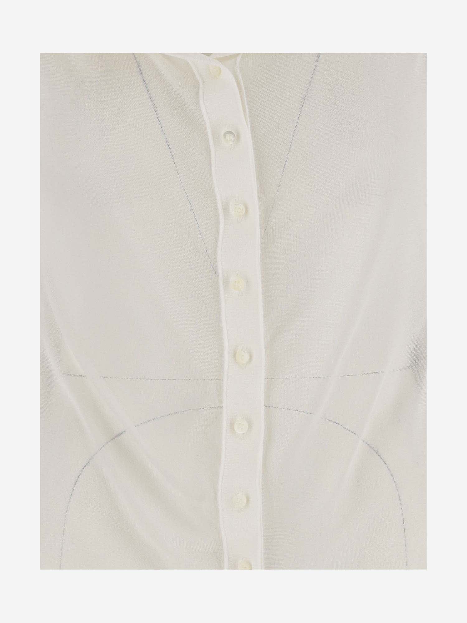 Shop Jacquemus Stretch Viscose Shirt In White
