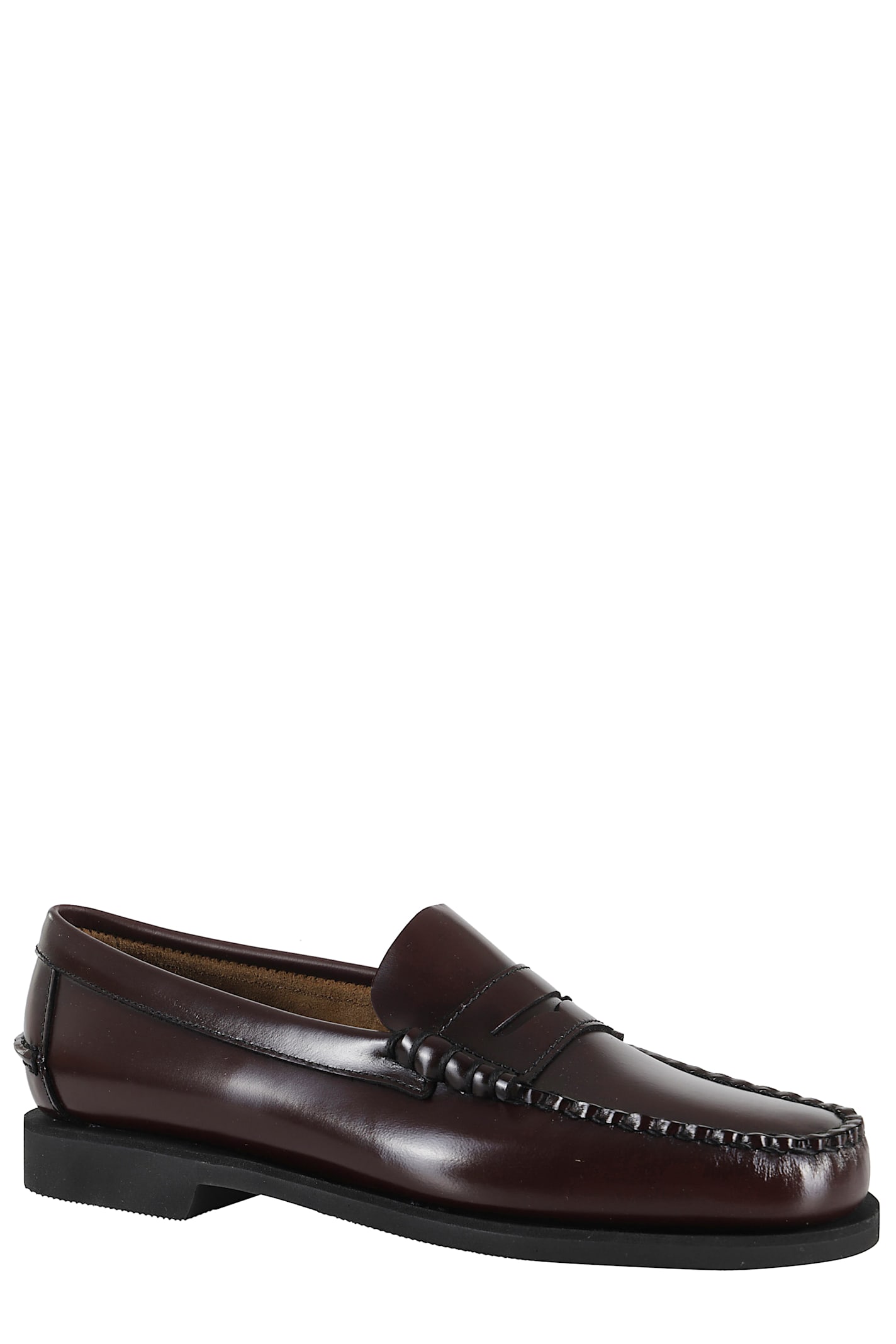 Sebago Classic Dan Brushed Full-grain Leather Loafers In Burgundy