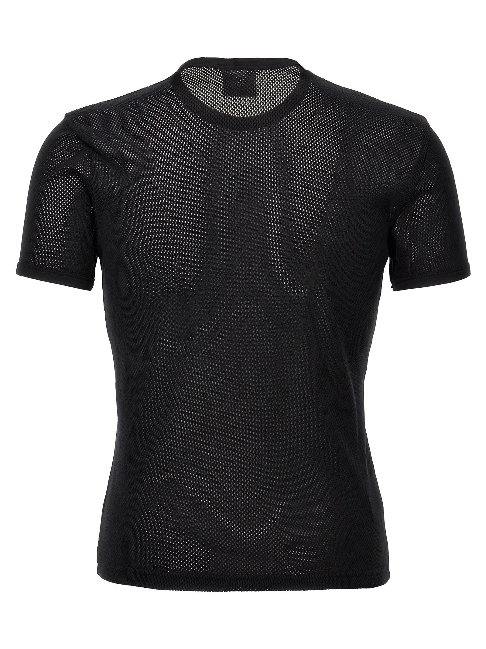 Shop Courrèges Resistance Contrast Mesh T-shirt In Black