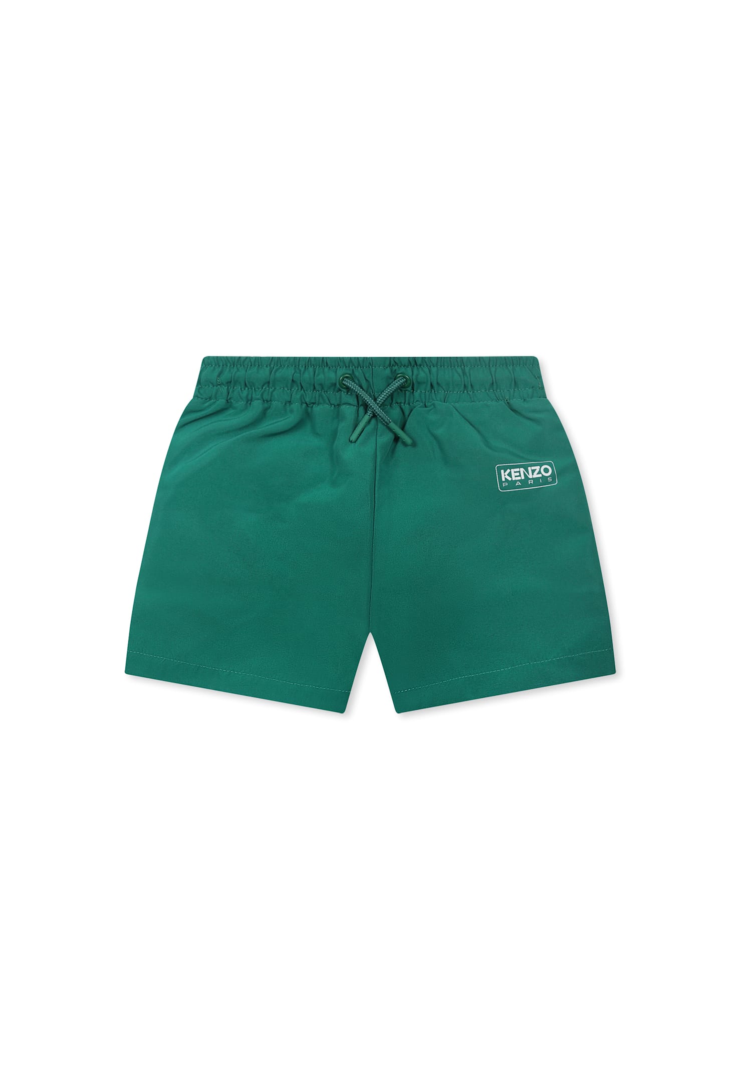Kenzo Green Swim Shorts For Baby Boy With Logo In Green