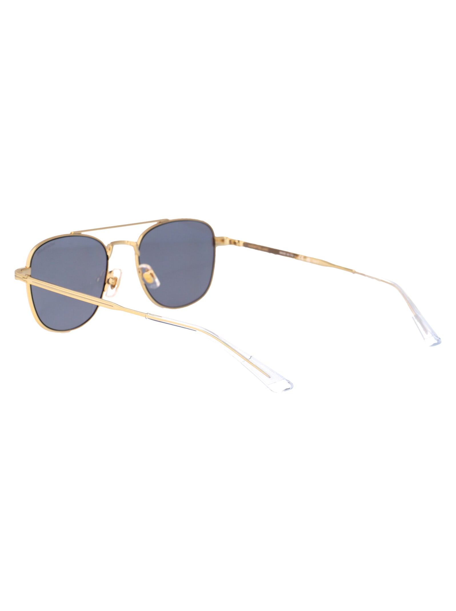 Montblanc Mb0363s Sunglasses In Gold-gold-light Blue