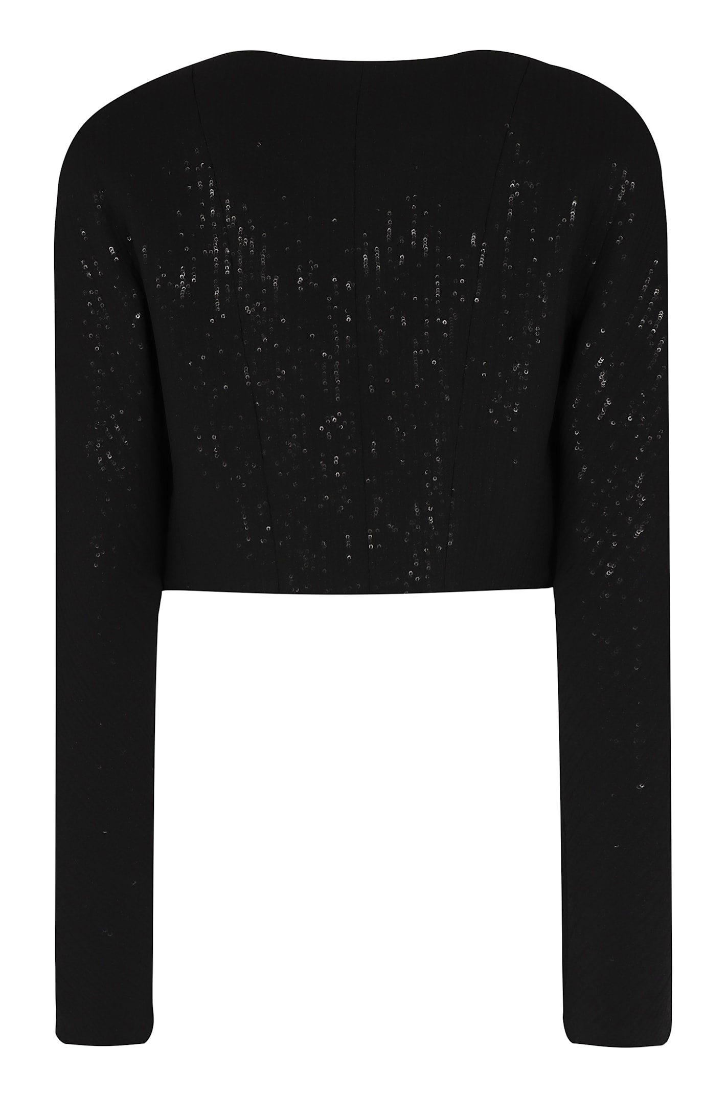 The Mannei Cropped Silk Jacket Sequin Embellishments In Black