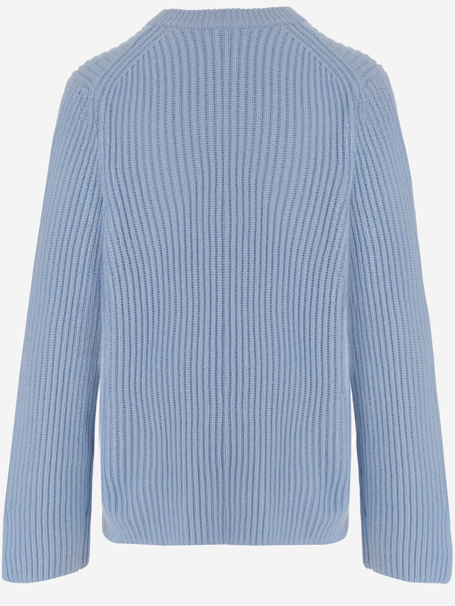Allude Wool And Cashmere Ribbed Sweater In Blue