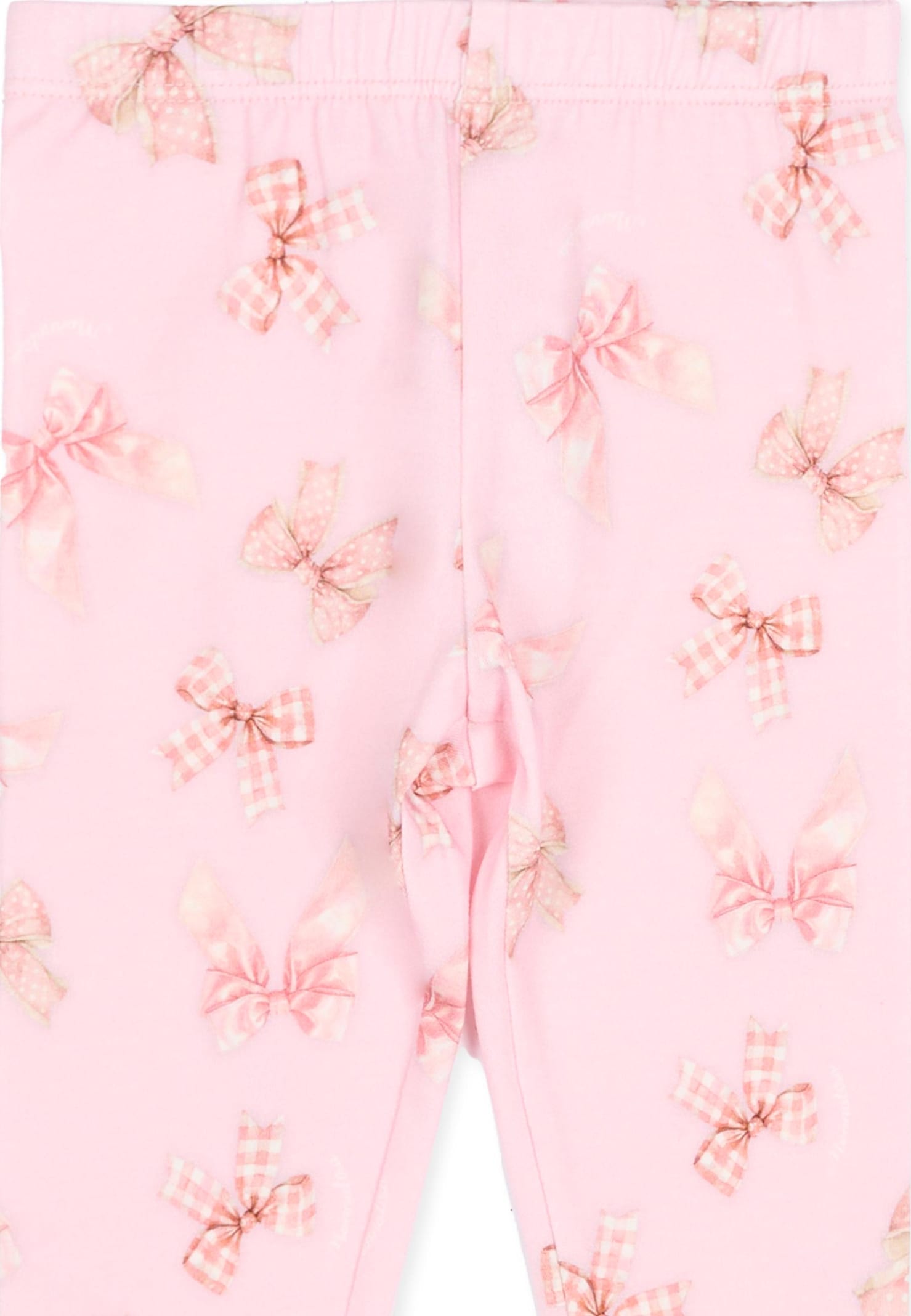 Monnalisa Pink Leggings For Baby Girl With Bows In Purple