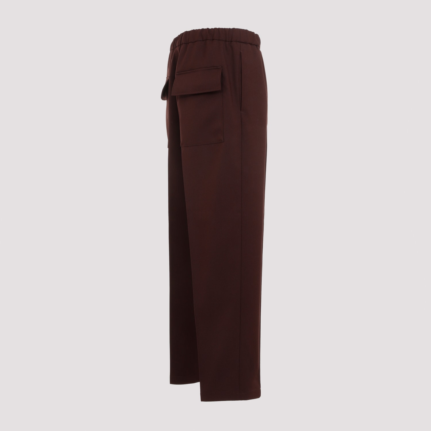 Jil Sander Polyester Trousers With Flap Pockets And Front Creases In Brown
