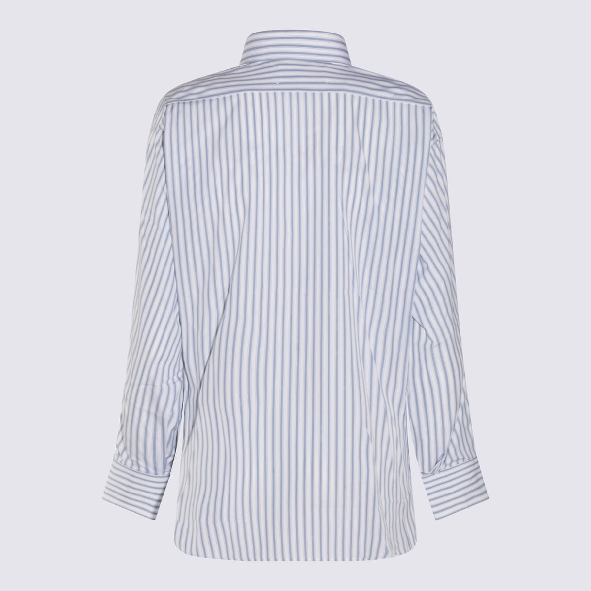 Maison Margiela White And Light Blue Cotton Shirt
