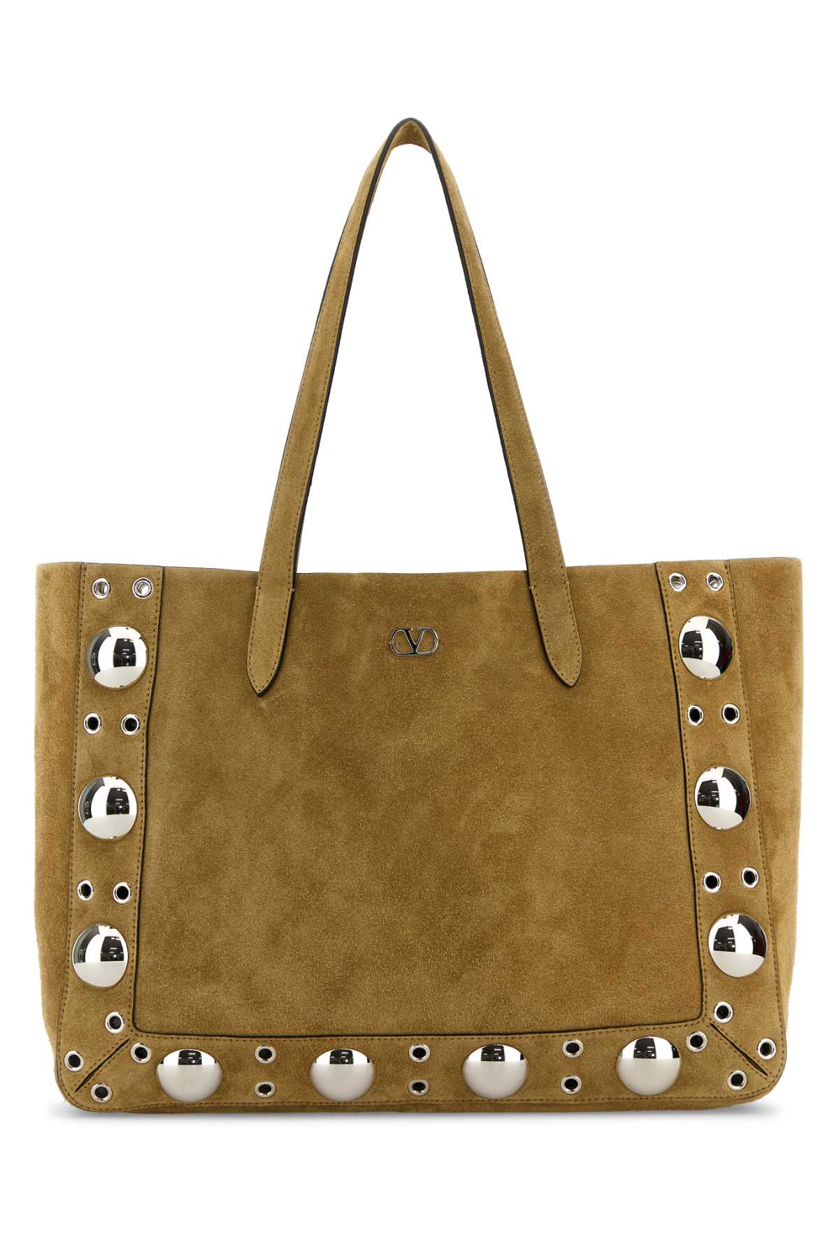 Beige Suede Nellcã´te Shopping Bag - Valentino Garavani - Modalova