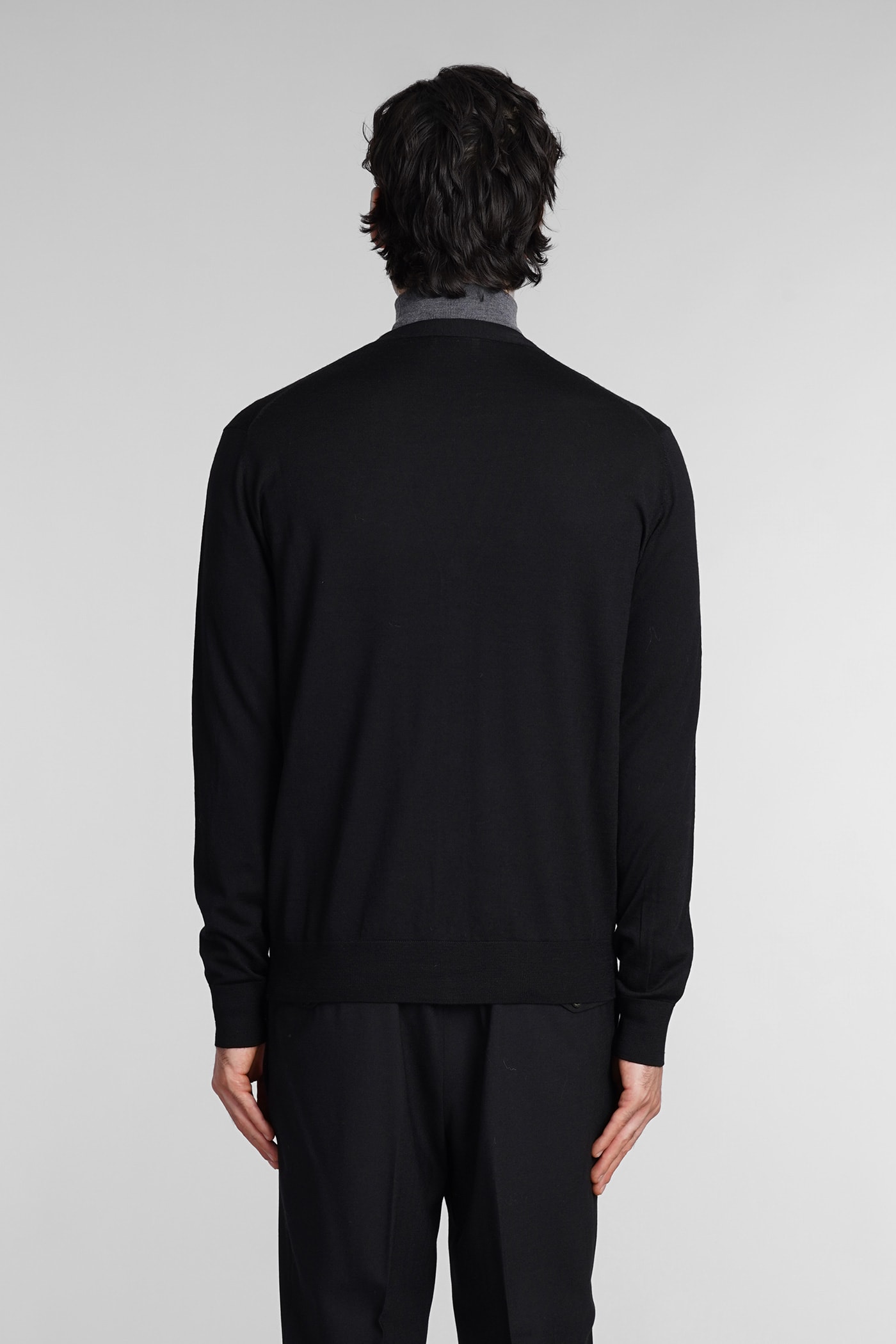 Shop Ballantyne Cardigan In Black Wool In Nero