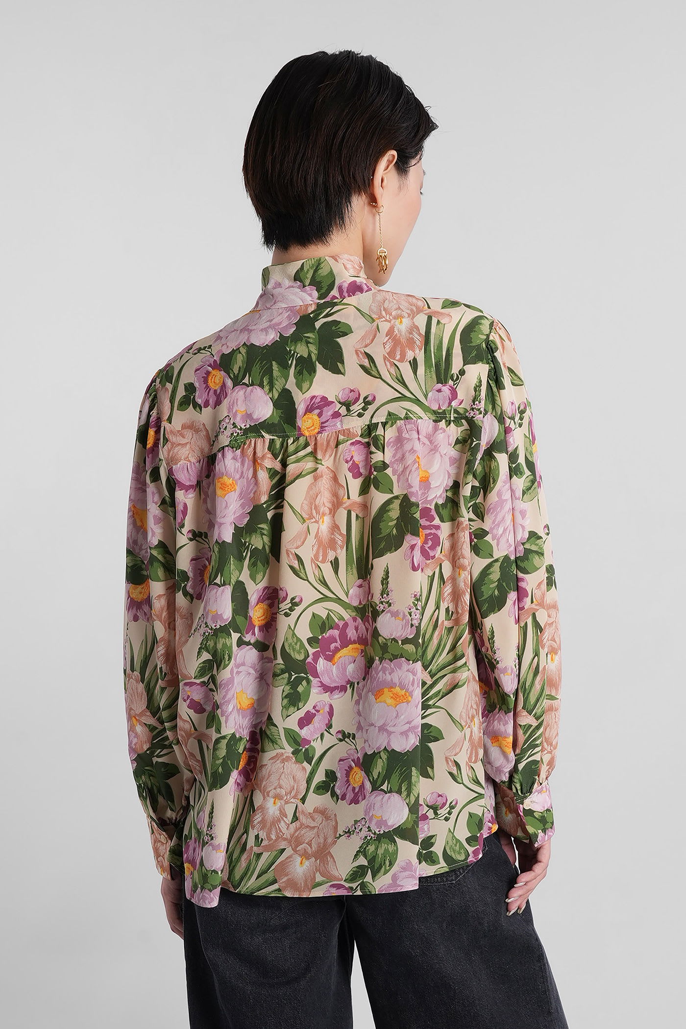 Chloé Chloe Printed Crepe Shirt In Multi