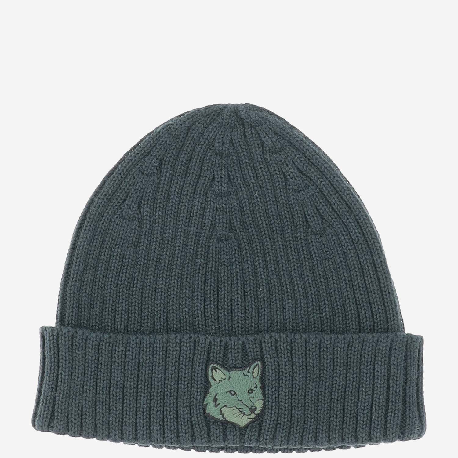 Maison Kitsuné Wool Beanie With Fox Patch