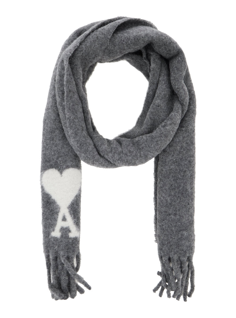 Shop Ami Alexandre Mattiussi Adc Oversize Scarf In Grey