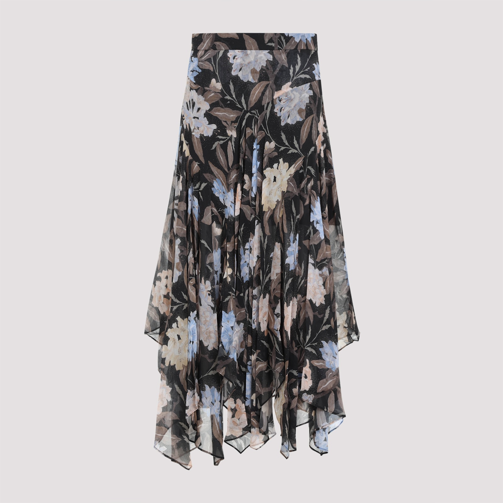 Shop Zimmermann Eden Handkerchief Midi Skirt In Black Inca Lily