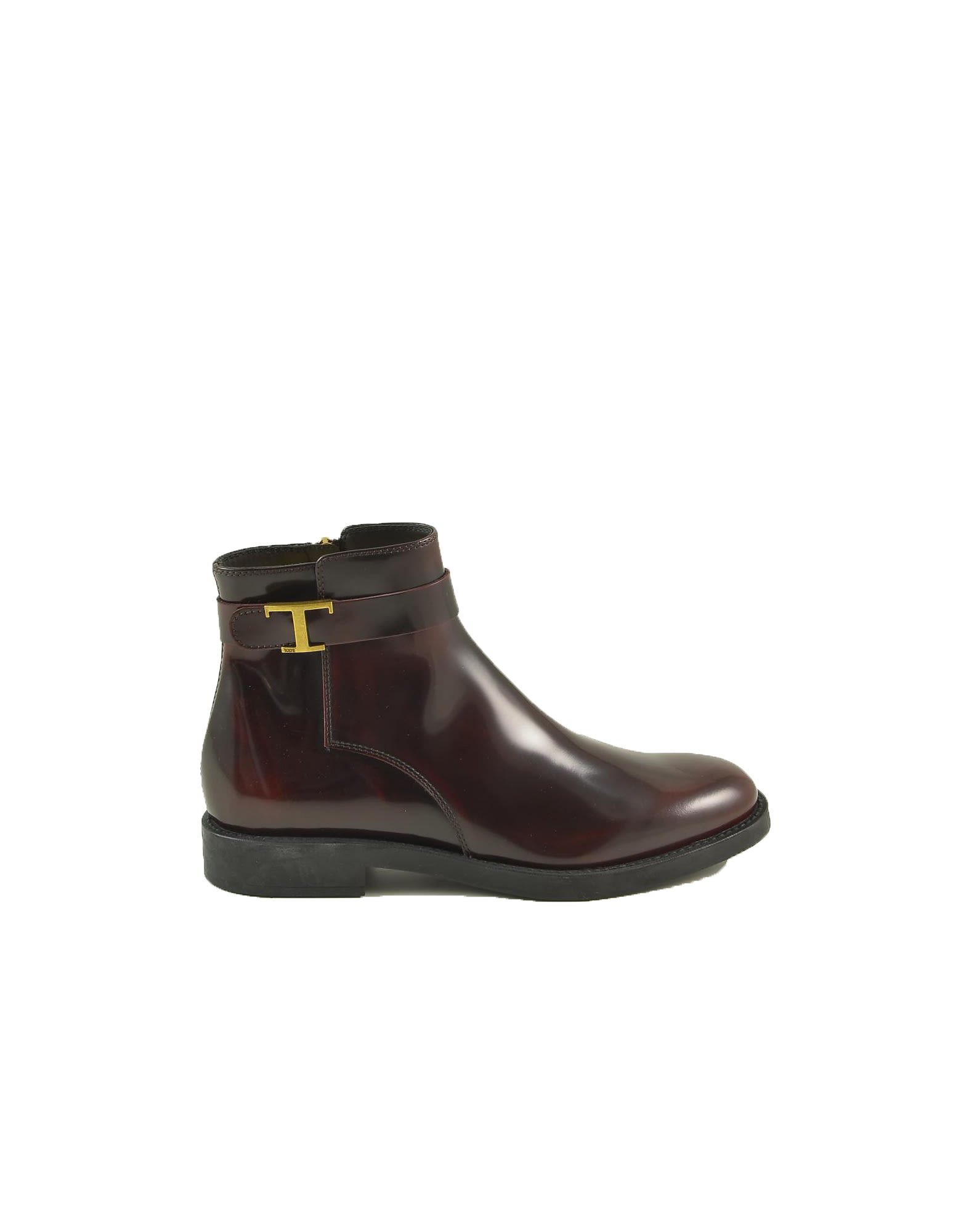 Tods Bordeaux Leather T Booties