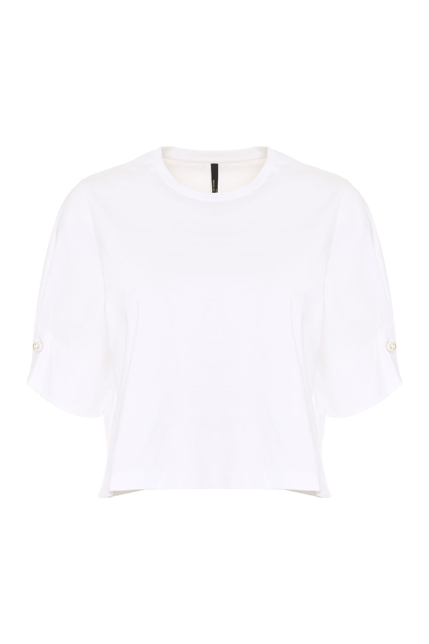 Mother Of Pearl Monica Cropped T-shirt In White