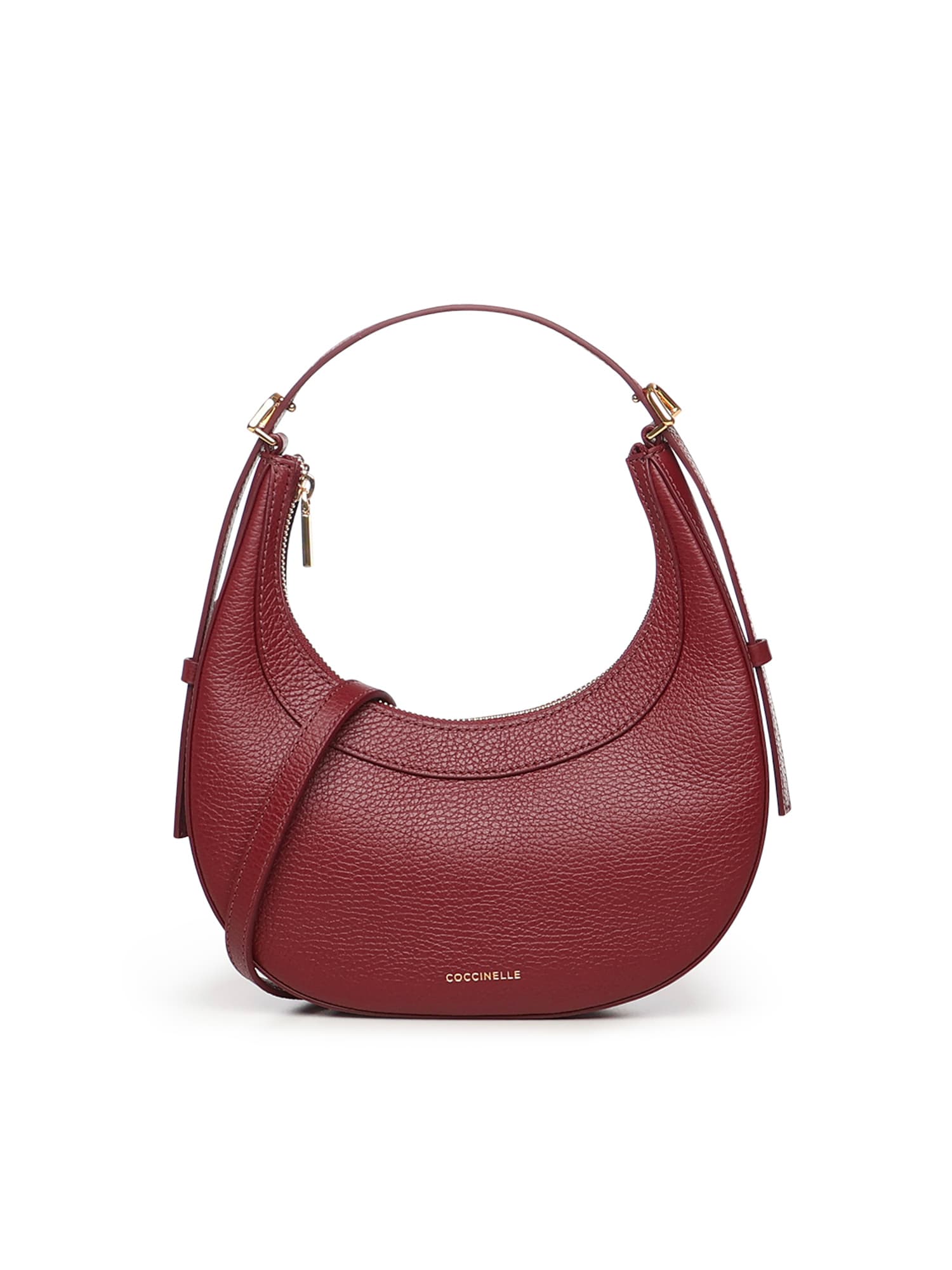 Coccinelle Whisper Crescent Top-handle Shoulder Bag In Red