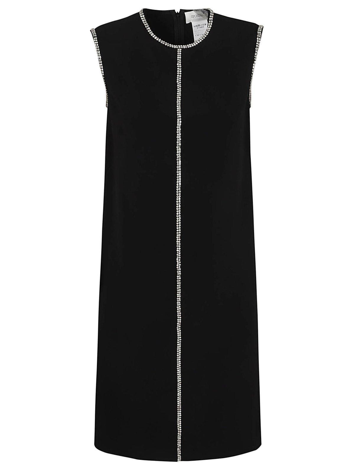 Shop Sportmax Embellished Crewneck Dress In 004 Nero