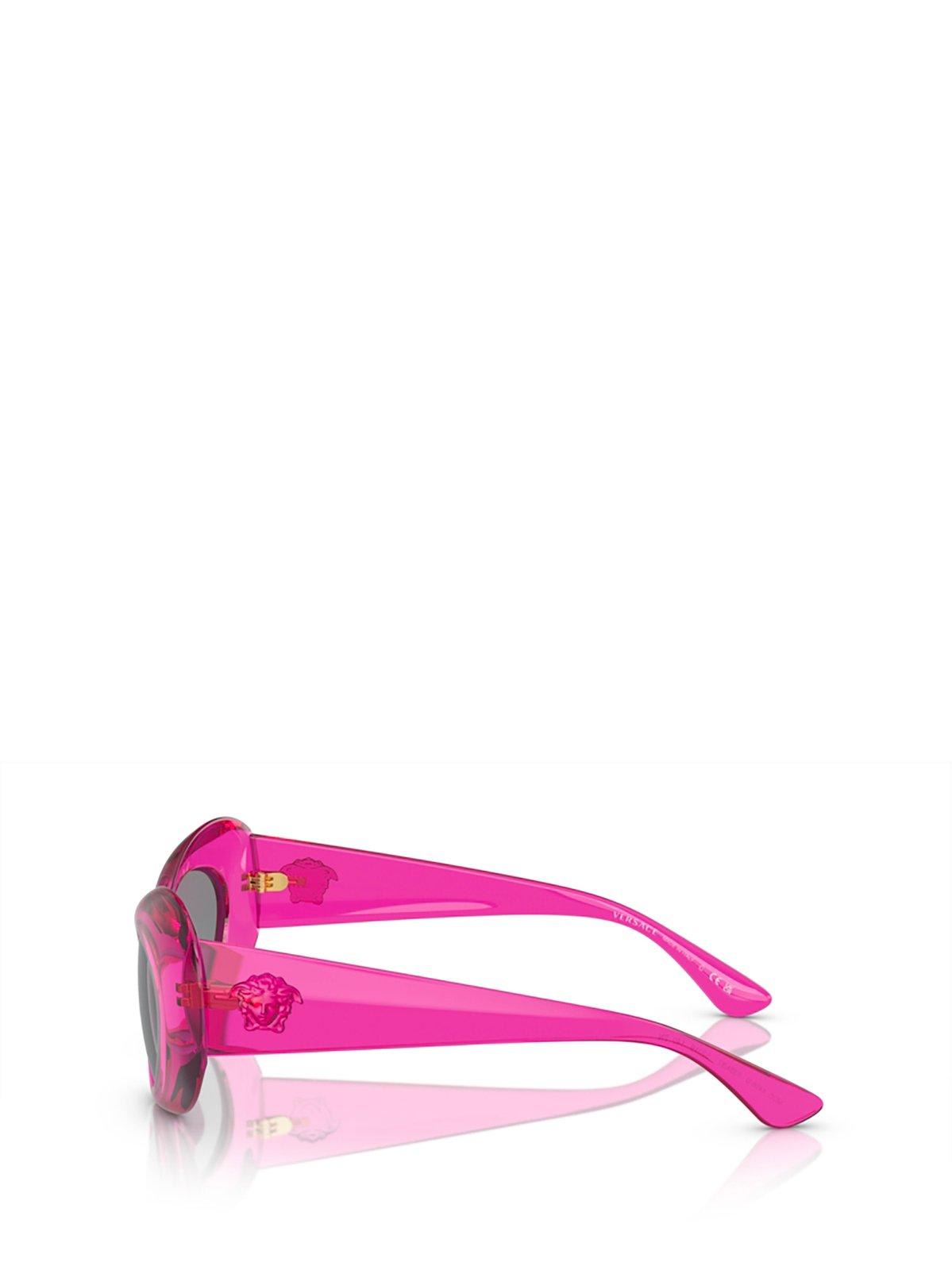 Shop Versace Oval-frame Sunglasses In 533487