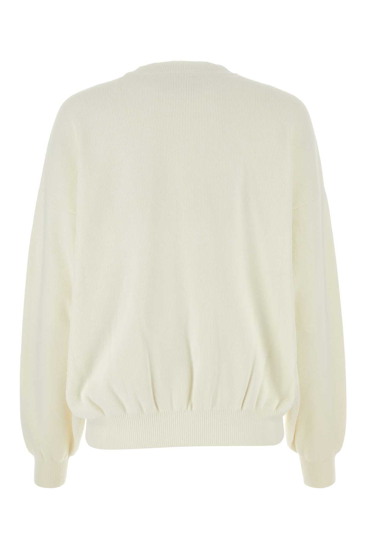 Shop Alexander Wang Ivory Stretch Polyester Blend Sweater In Softwhite