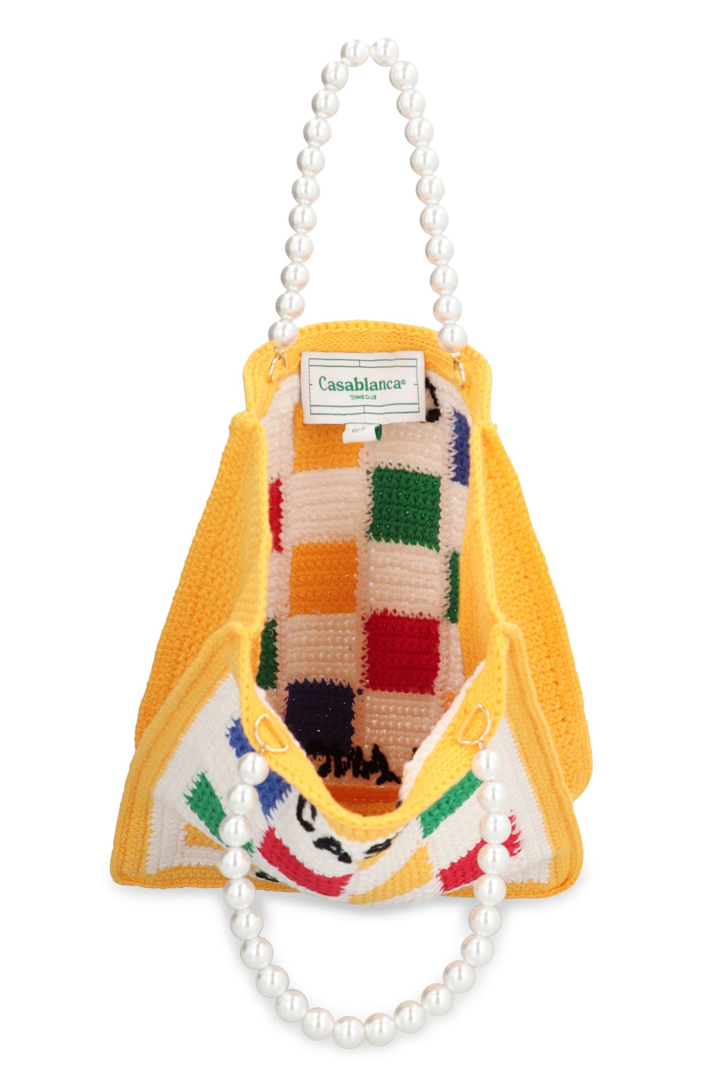 Shop Casablanca Crochet Mini Bag In White