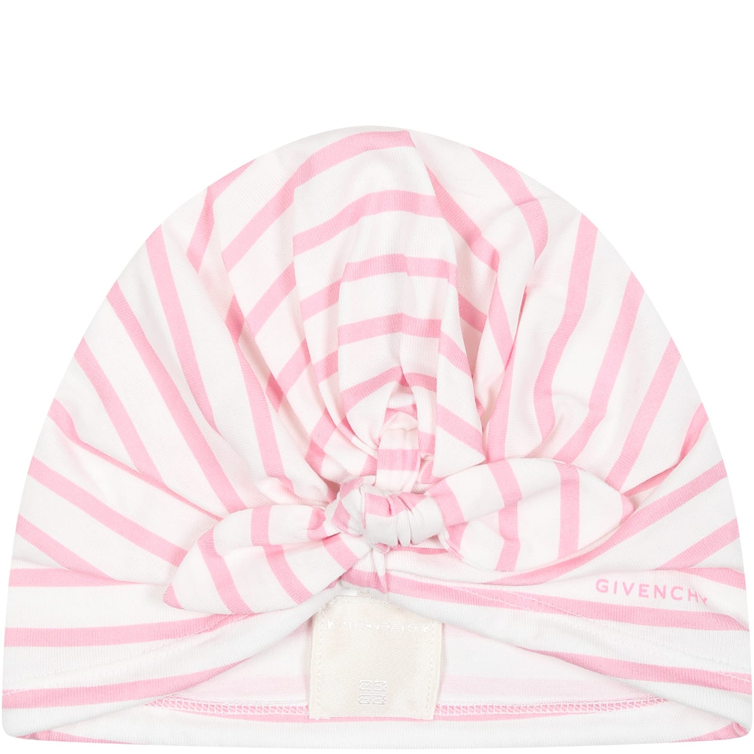 Shop Givenchy Pink Dress For Baby Girl With Stripes In Rosa