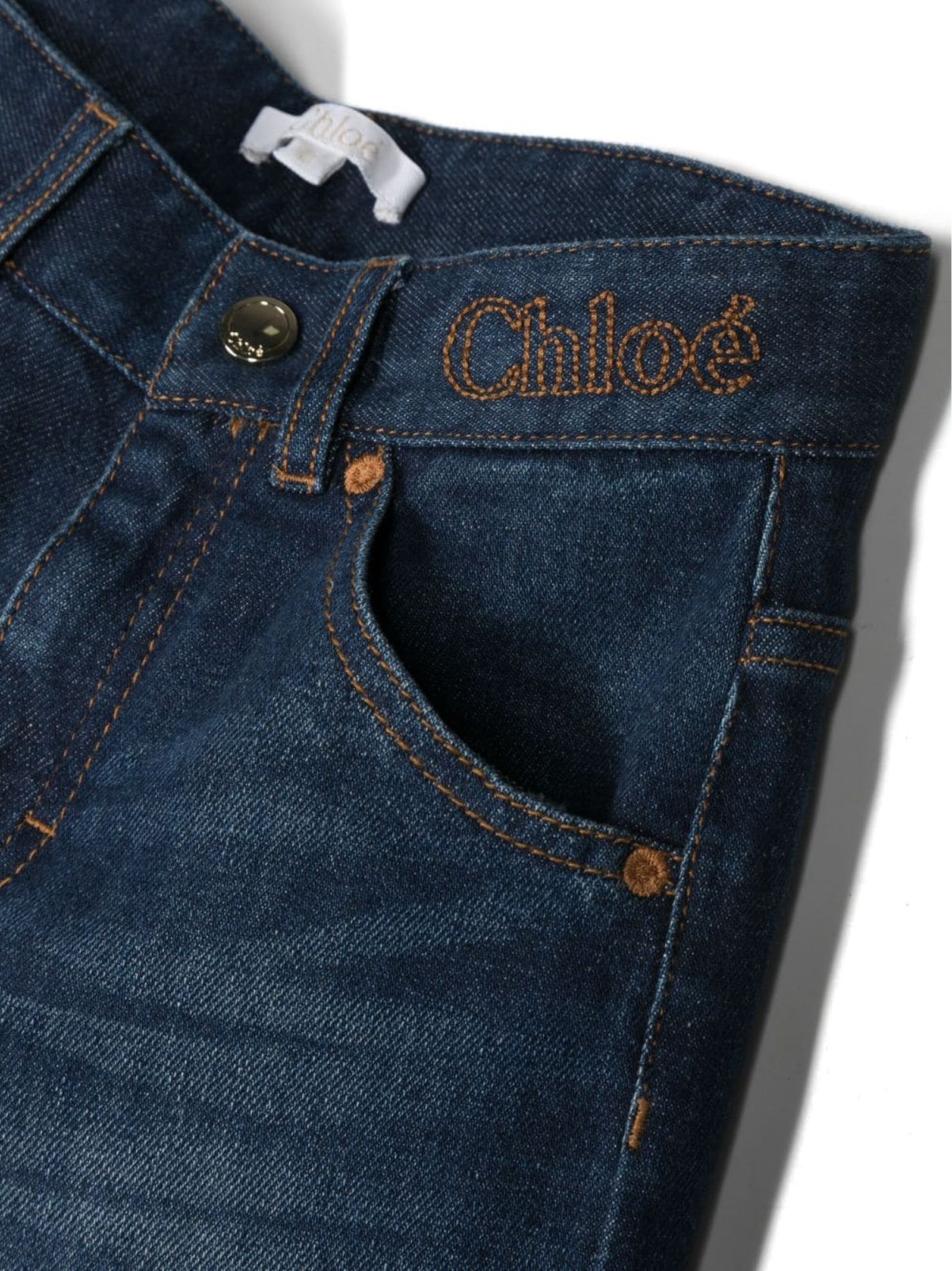 Shop Chloé Dark Blue Stretch-cotton Denim Jeans In Denim Scuro